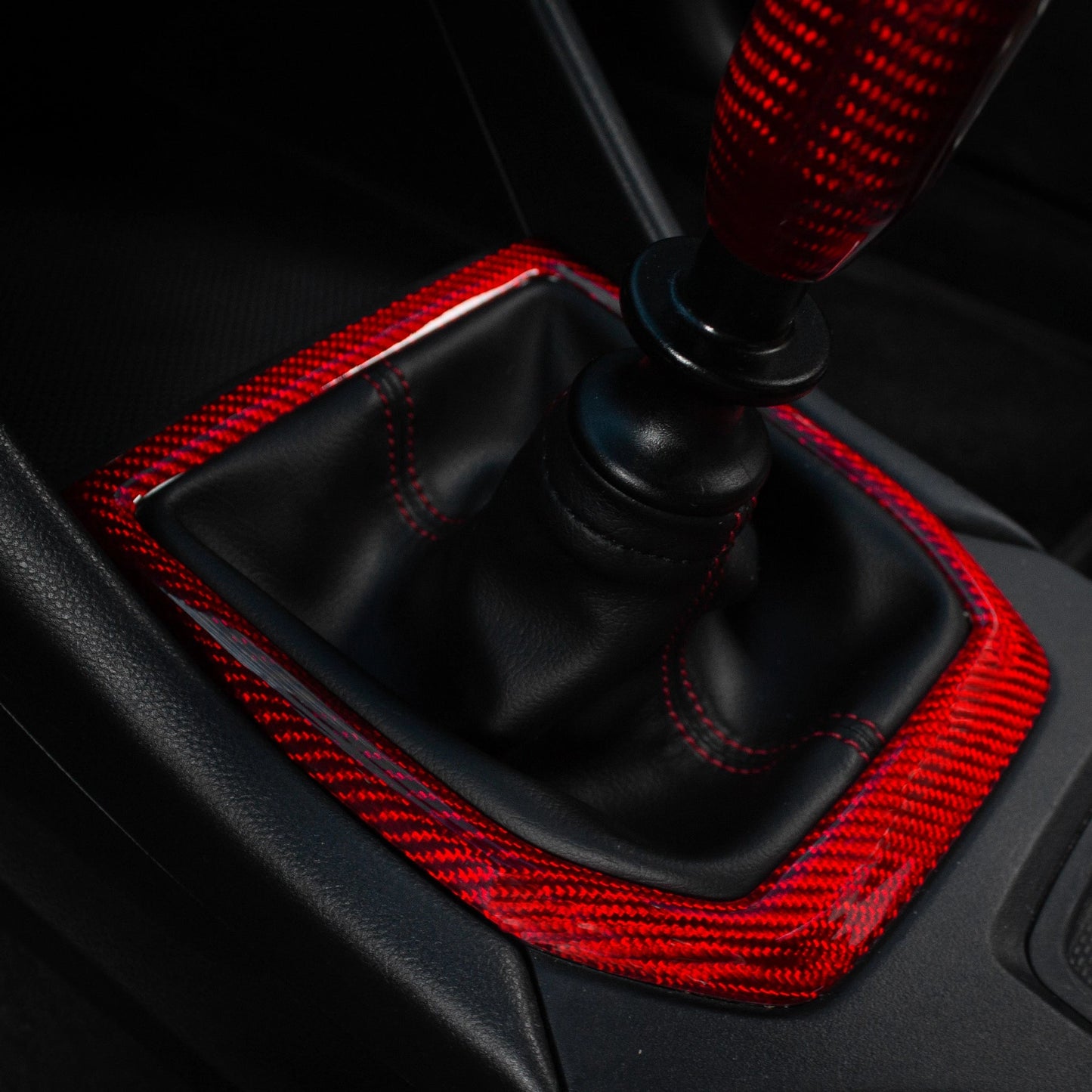 2022-25 Subaru WRX Red Carbon Fiber Shifter Trim Cover - SubieFlow