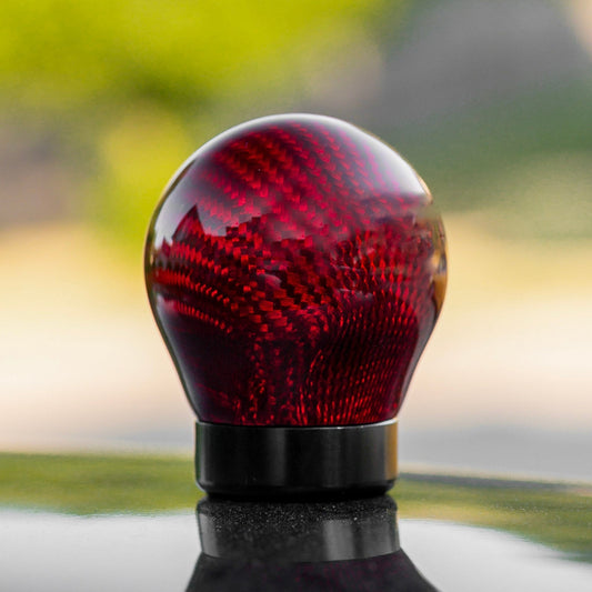 Weighted Red Carbon Fiber Shift Knobs - SubieFlow